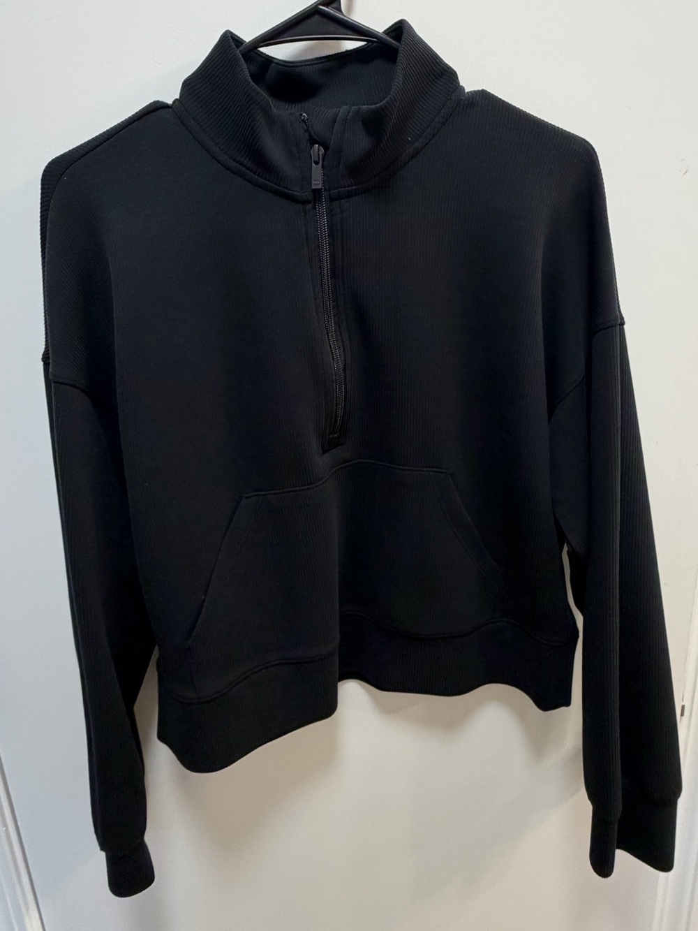 all in motion Black Cropped Quarter-Zip Pullover